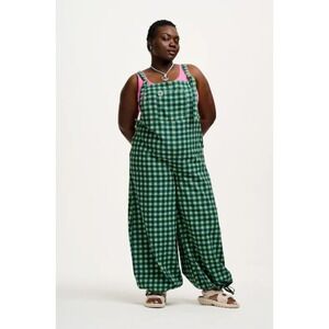 Lucy & Yak Ali Slouchy Cotton Dungaree In Gabriella Gingham Print Size 26R